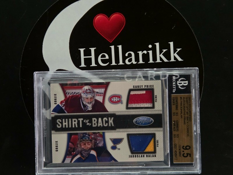 2011-12 Carey Price Jaroslav Halak /10 Panini Certified #5 BGS 9.5 Auto 2 Sides