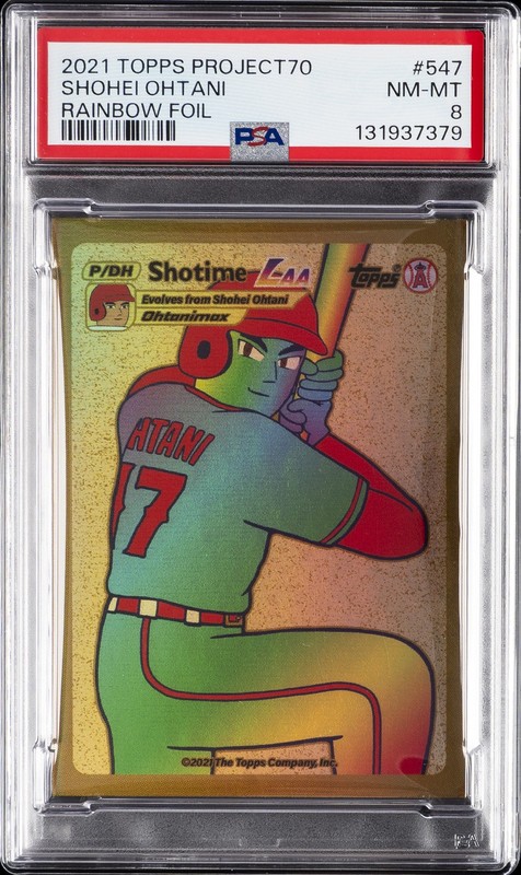 2021 TOPPS PROJECT70 RAINBOW FOIL #547 SHOHEI OHTANI 63/70 PSA 8