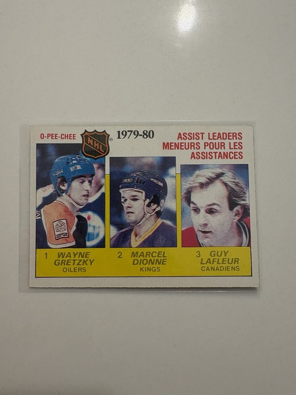 1980-81 O-Pee-Chee Wayne Gretzky/Dionne/Guy LaFleur #162 Assist Leaders