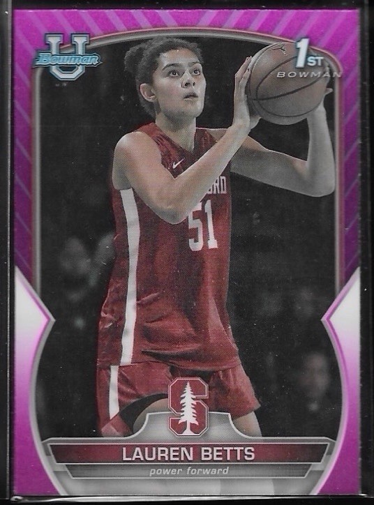 2023 Bowman Chrome 1st Lauren Betts Pink Refractor RC Washington Mystic