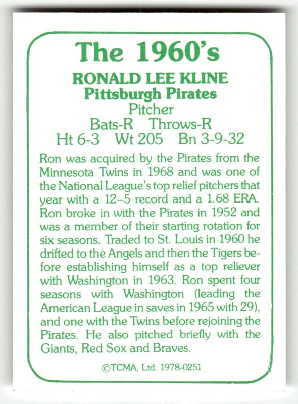 1978 TCMA The 1960's I #0251 Ron Kline gallery