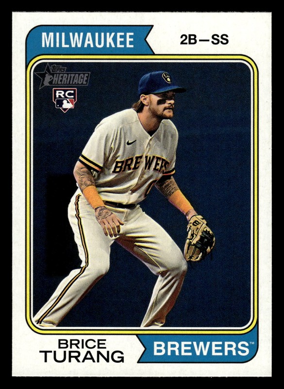 2023 Topps Heritage – #614 Brice Turang – Milwaukee Brewers