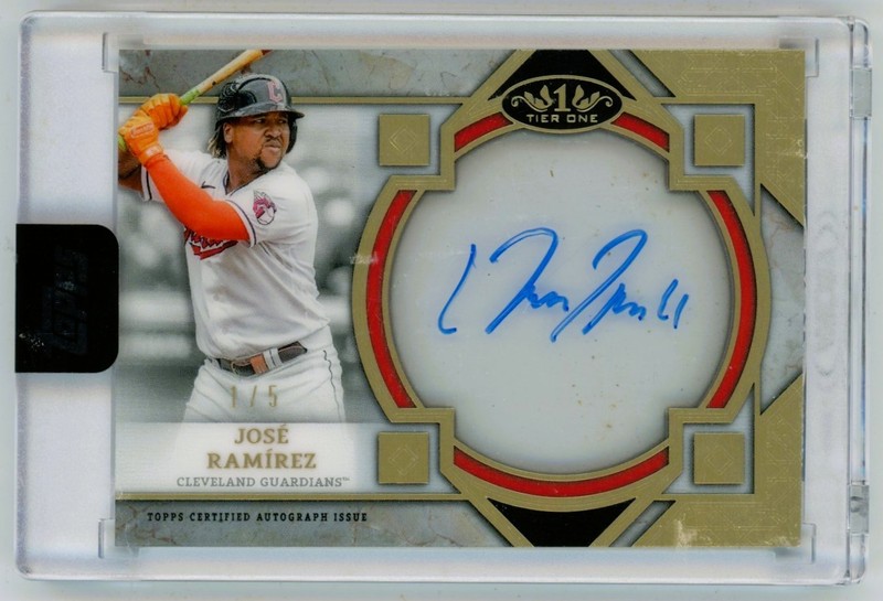2024 Topps Tier One Jose Ramirez Clear One On Card Auto Signature 1/5 MLB gallery