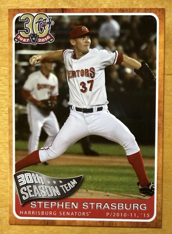 2016 Grandstand Stephen Strasburg Harrisburg Senators 30th Season Team Mint Rare
