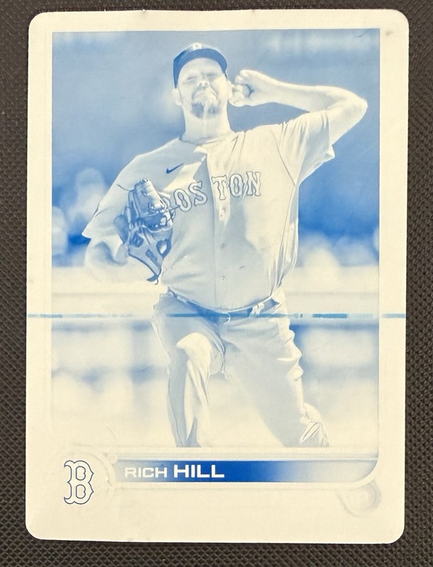 Rich Hill 2022 Topps Update * 1/1 * Cyan Printing Plate #US182 Boston Red Sox