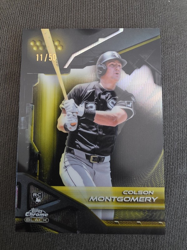 2026 Topps Chrome Black Colson Montgomery RC Gold Wave Refractor /50 White Sox