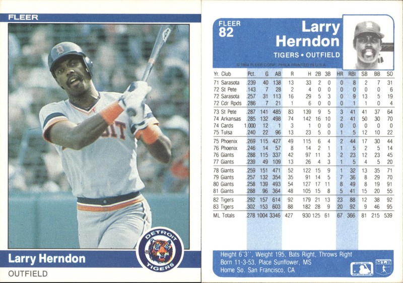 1984 Fleer Tigers Team lot of 18 Baseball Cards Detroit Tigers MLB-1092 gallery