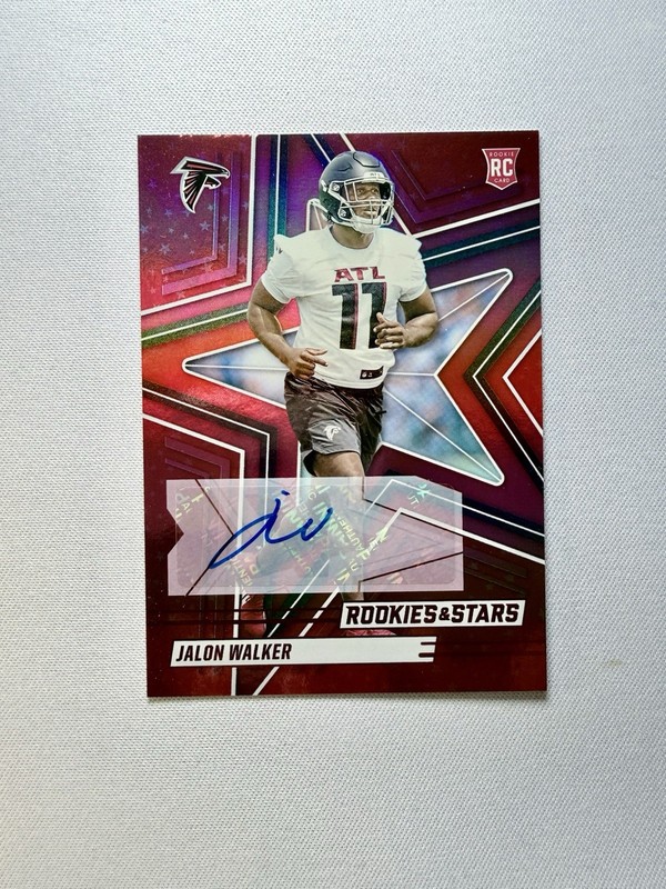 2025 Panini Rookies & Stars Jalon Walker Falcons #134 Red Signatures Auto RC