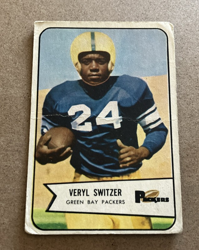 1954 Bowman Veryl Switzer #105 RC Rookie Card Green Bay Packers Vintage NFL