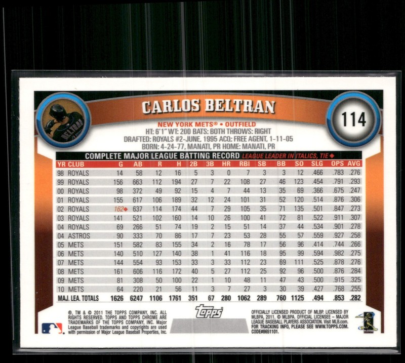 2011 Topps Chrome #114 Carlos Beltran Orange Refractors gallery