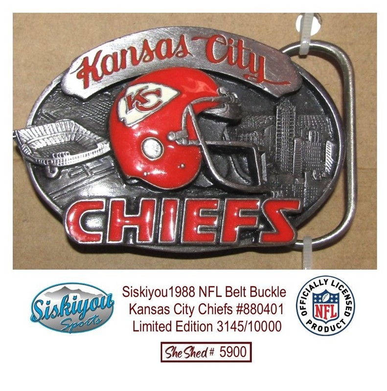 1988 NFL Belt Buckle Kansas City Chiefs 88041 Siskiyou Limited Ed 3145/10000