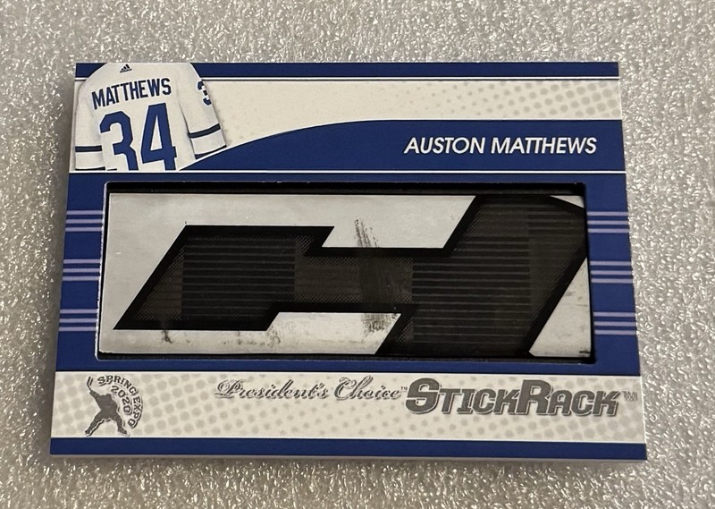 AUSTON MATTHEWS 2020 President’s Choice Game Used StickRack Hockey Stick #/3 USA