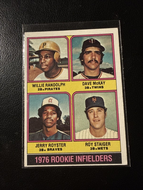 1976 Topps #592 (Willie Randolph / Dave McKay / Jerry Royster / Roy Staiger) RC