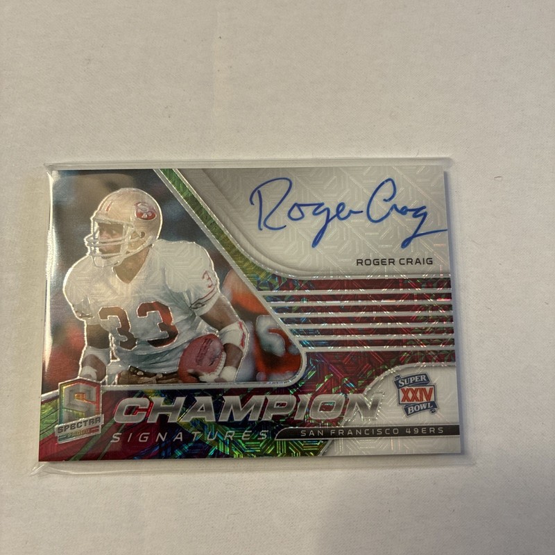 2021 Spectra Football Roger Craig #CS-RC Champion Signatures Auto /15! RARE