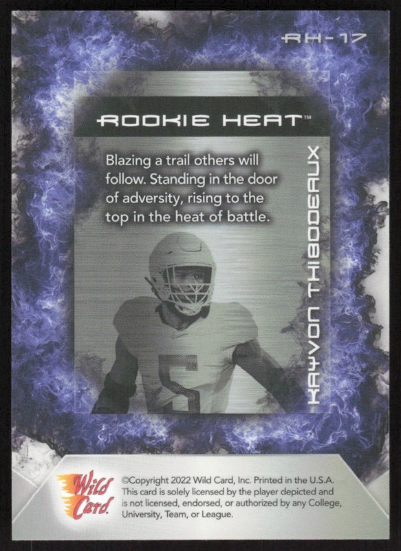 2022 Wild Card Matte Rookie Heat White/Blue Kayvon Thibodeaux #RH-17 - Oregon gallery