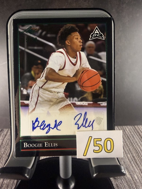 2022 Leaf Memories #BG-BE1 Boogie Ellis 1992 Rookie Autograph Green #/50- KINGS