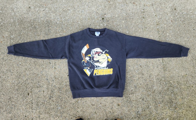Vintage Looney Tunes Taz Pittsburgh Penguins Shirt Sweatshirt Large XL 14-16 gallery