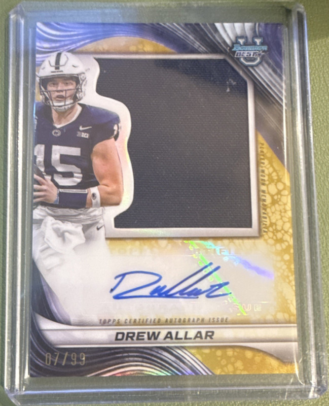 Topps 2024 Bowman’s Best U Drew Allar Penn State Jumbo Relic Auto SHR /99