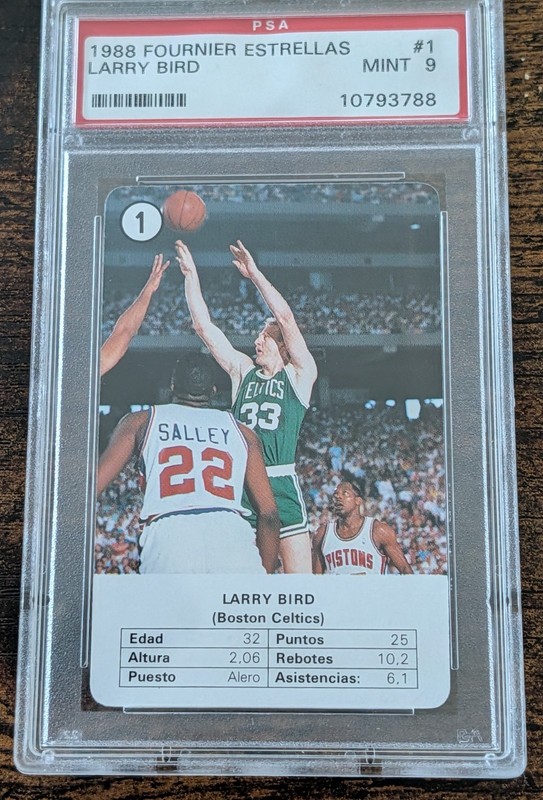 1988 Fournier Estrellas Larry Bird #1 PSA 9 Mint – Boston Celtics