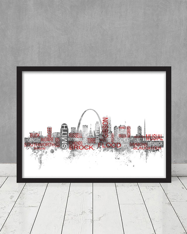 St Louis Cardinals Hall of Fame Arch Skyline Wall Art Baseball Decor Busch Stan gallery