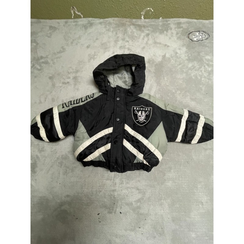 Vintage Oakland Raiders Jacket Toddler Boys Black Sage Mighty Mac Sports NFL