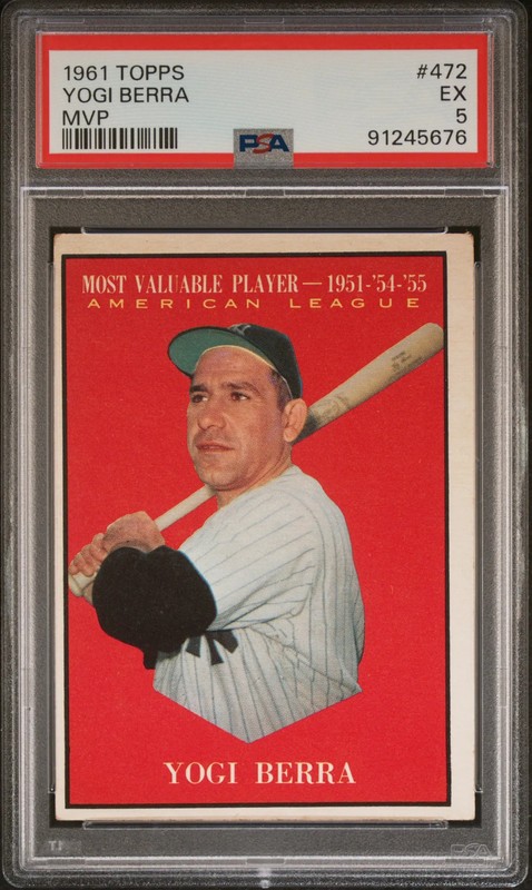 1961 Topps Yogi Berra #472 MVP PSA 5