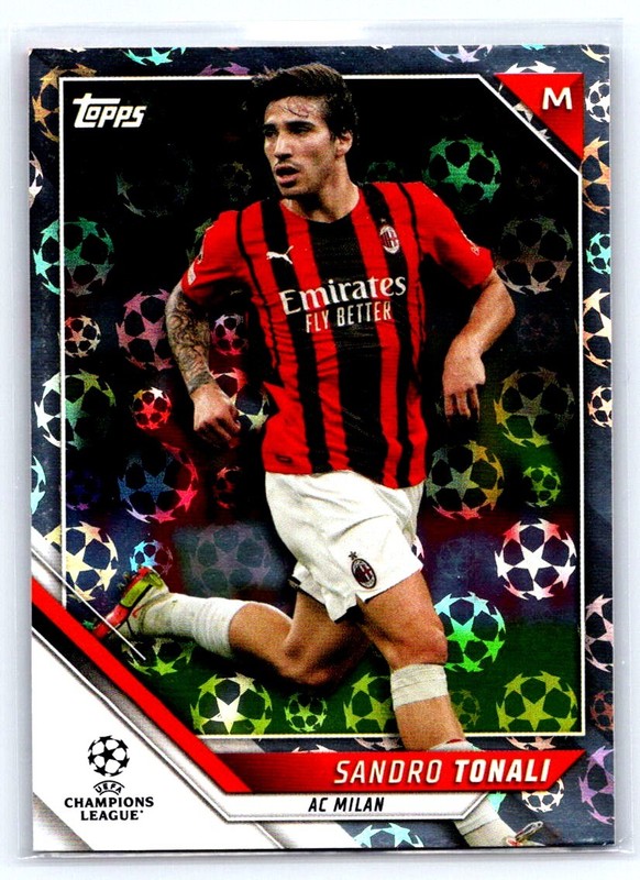 2021-22 Topps UEFA Champions League #165 Sandro Tonali Starball Foil A.C. M bX9d