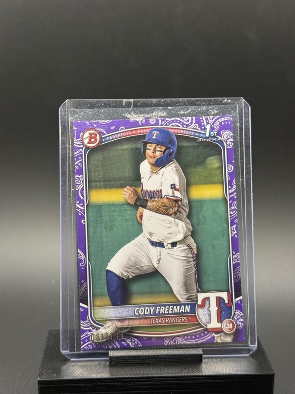 2025 Bowman #BP-112 Cody Freeman Prospects Purple Pattern #/199