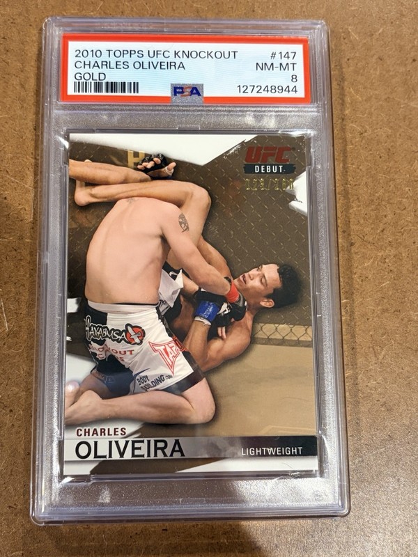 2010 Topps Knockout UFC PSA 8 NM-MT #147 Charles Oliveira Gold Debut Rookie/288