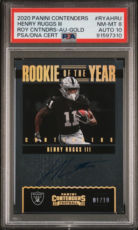 Henry Ruggs Iii 2020 Contenders Rookie Of The Year Au-Gold #RYAHRU AU PSA 8