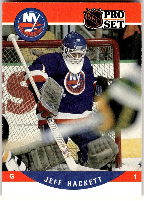 1990-91 Pro Set #624 Jeff Hackett New York Islanders Rookie NHL Hockey