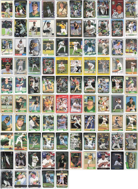 Oakland Athletics A’s Team Lot of 95 MLB Baseball Cards Collection