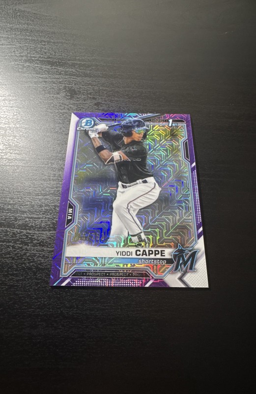 2021 Bowman Chrome – Prospects Yiddi Cappe #BCP-199 Purple Mojo Refractor /250