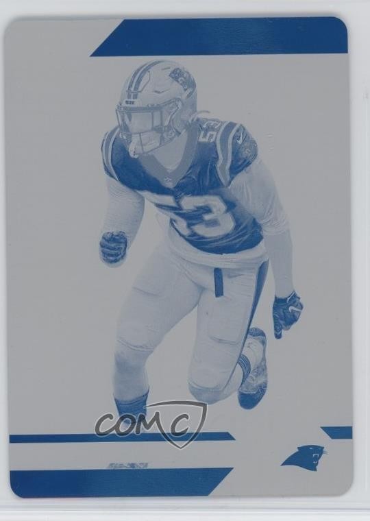 2021 Panini XR Printing Plate Cyan 1/1 Brian Burns #15 9on