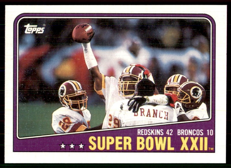 1988 Topps #1 Super Bowl XXII Champions Washington Redskins