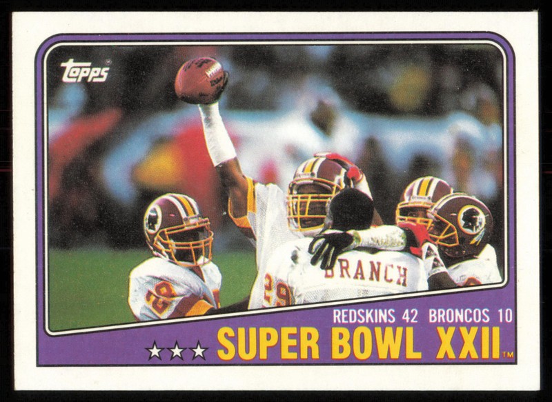 1988 Topps Football #1 Super Bowl XXII Redskins Broncos