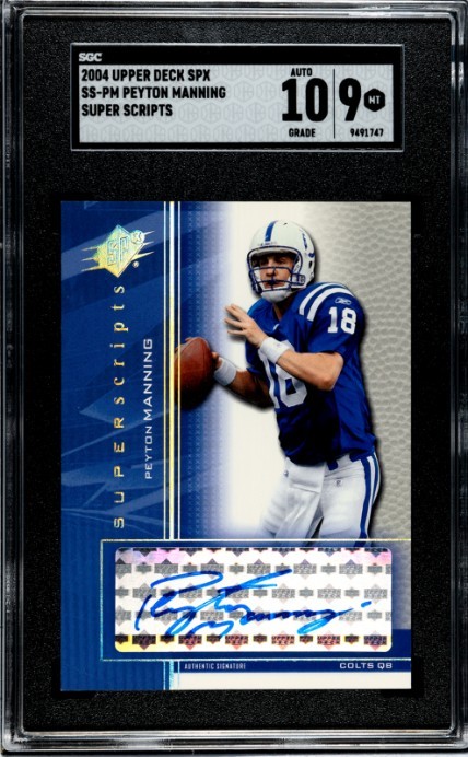 2004 Upper Deck SPX Peyton Manning Super Scripts SS-PM SGC 9 AUTO 10 RARE