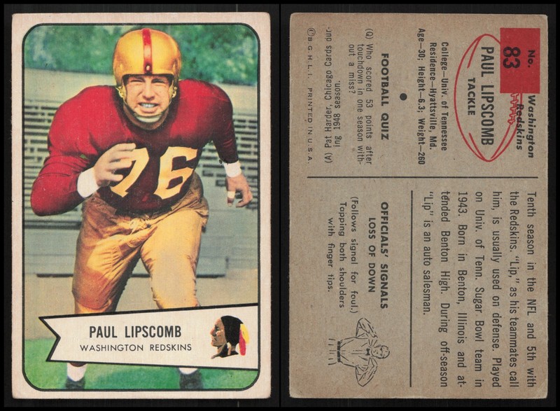 1954 Bowman Paul Lipscomb #83 Very Good Condition