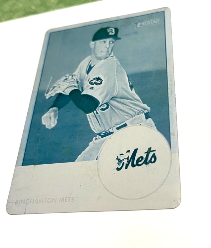 2012 Topps Heritage Baseball ZACK WHEELER Binghamton CYAN PRINTING PLATE