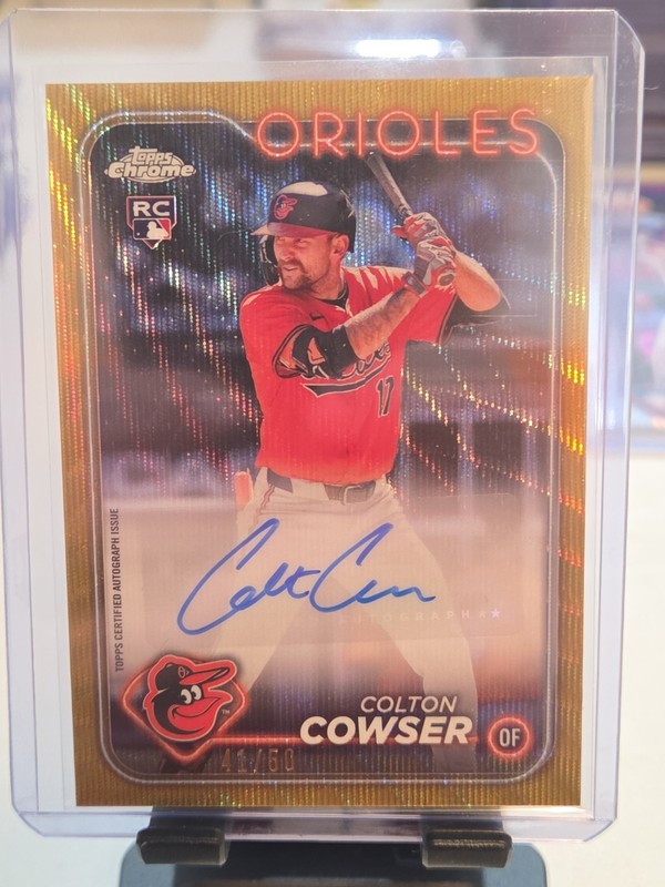 2024 Topps Chrome Update Series – Autographs Colton Cowser #AC-CC Gold Wave…
