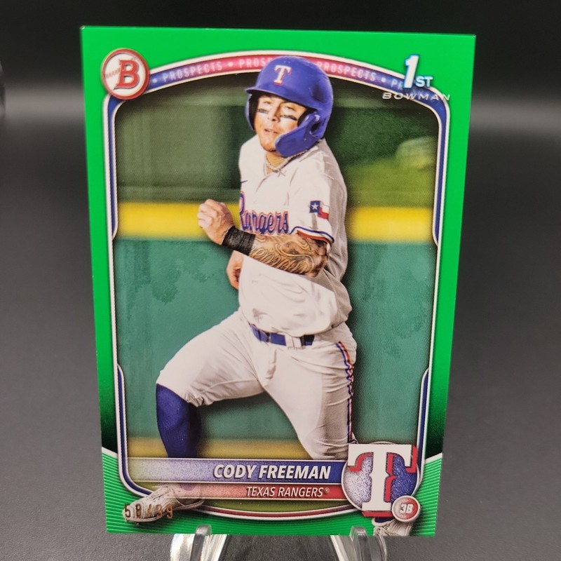 Cody Freeman – 2025 Bowman 1st – Green Border #58/99 – Rangers – BP-112