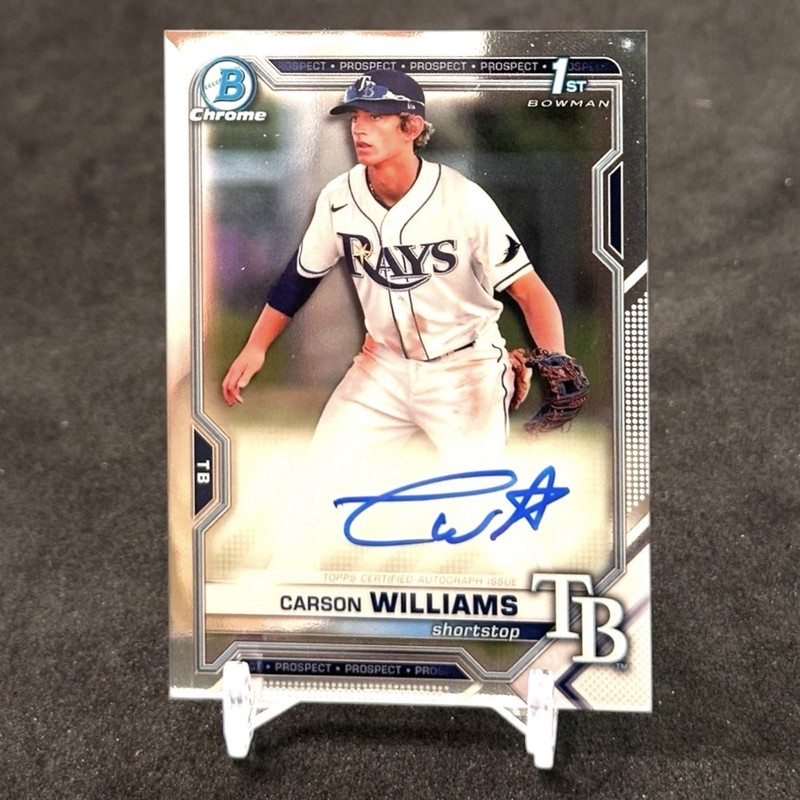 2021 Bowman Draft Carson Williams 1st Chrome Autograph #CDA-CW (AU) – Rays