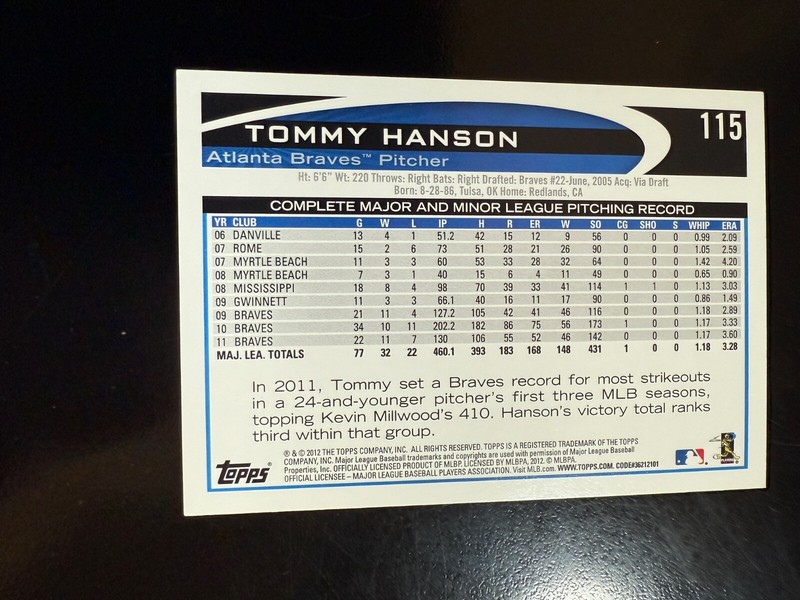 2012 Topps Gold Rush Stamped #115 TOMMY HANSON gallery