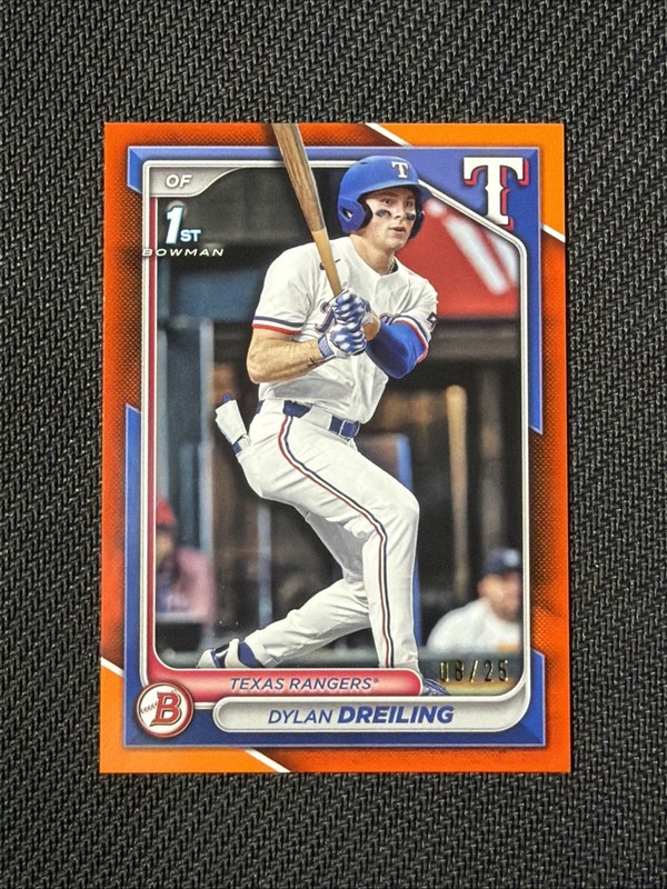 2024 Bowman Draft Dylan Dreiling Orange /25 1st Bowman #BD-42 Texas Rangers