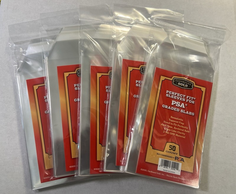 Cardboard Gold PSA Perfect Fit Resealable Graded Card Sleeves: 100 and 250 Count