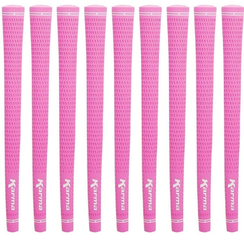 Karma Velour Pink Ladies Golf Grips, Soft Rubber, Standard Undersize,