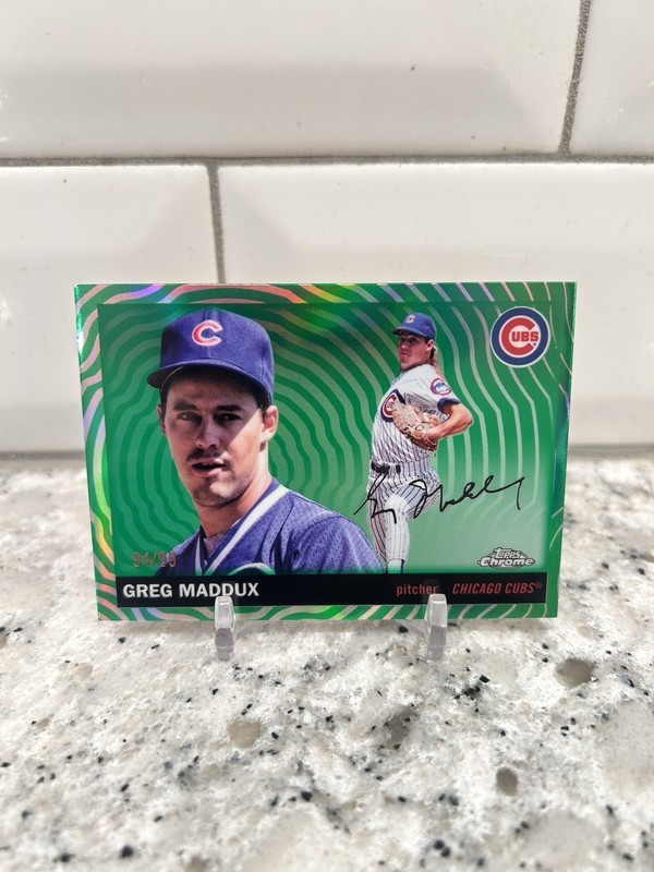 2025 Topps Chrome Platinum Greg Maddux Green Wave Refractor #/99 ⚾️ Chicago Cubs