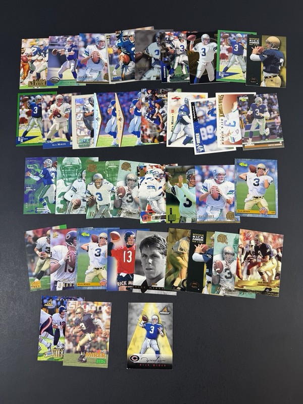 (40) Rick Mirer Card Lot w/ Certified Autograph 1997 Pinnacle Notre Dame Seahawk