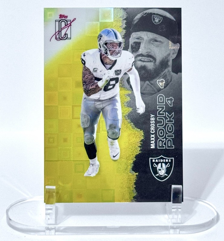 2025 Topps Signature Class Maxx Crosby Yellow Pandora Refractor #83 Raiders