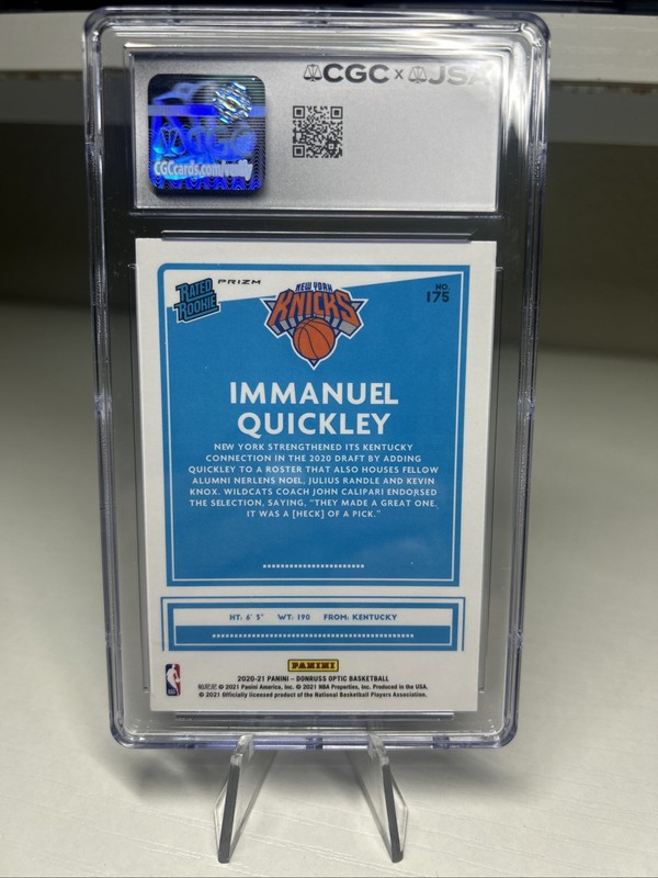 2020 Optic Basketball Immanuel Quickley Pulsar CGC authentic Autograph gallery